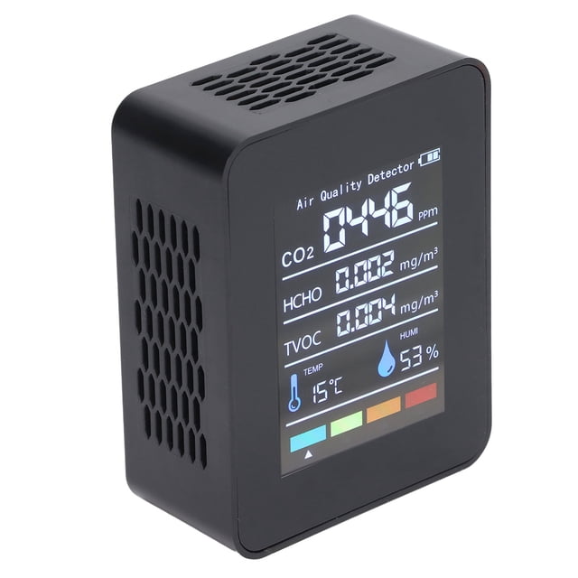 Detector De Dióxido De Carbono, Monitor De Calidad Del Aire De Amplio Rango De Prueba De Alta Precisión, Pantalla Clara Para Agricultura ANGGREK Air Quality Monitor