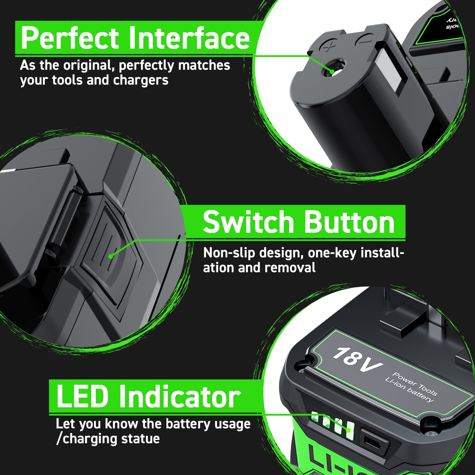 Powtree P108 9.0 Ah Replacement Battery for Ryobi 18 Volt ONE+ Lithium ion Battery P102 P104 P105 P103 P108 P109 P190 Compatible with Ryobi 18 Volt Cordless Power Tools
