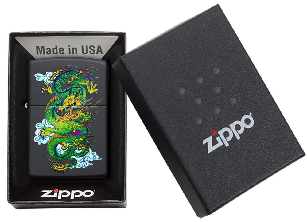 Zippo Black Matte Dragon Pocket Lighter