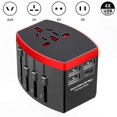 thumbnail image 2 of Global Travel Adapter with 4-in-1 USB Ports, Compact and Durable Design for International Use, Black, 2 of 5
