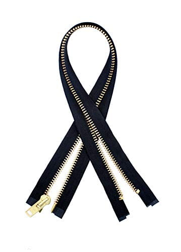 2PCS YKK #5 27 Inch Brass Separating Metal Zippers for Jackets, Coats,  Sewing, Crafts. (7 Inches) 