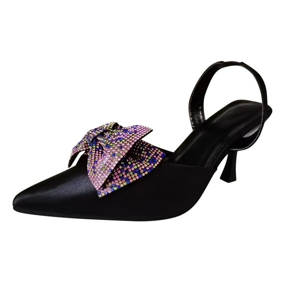 Black Rhinestone Pumps