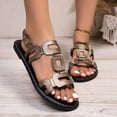 thumbnail image 4 of Women's Spring Summer Trendy Low Heel Sandals-Elegant Wrapped Open Toe Vintage Casual Shoes Bronze 38, 4 of 9