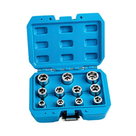 

jicheng 11Pcs Damaged Screw Extractor Set Broken Screws Removal Tool High Reliability Stripped Lug Nut Remover for Damaged Bolts