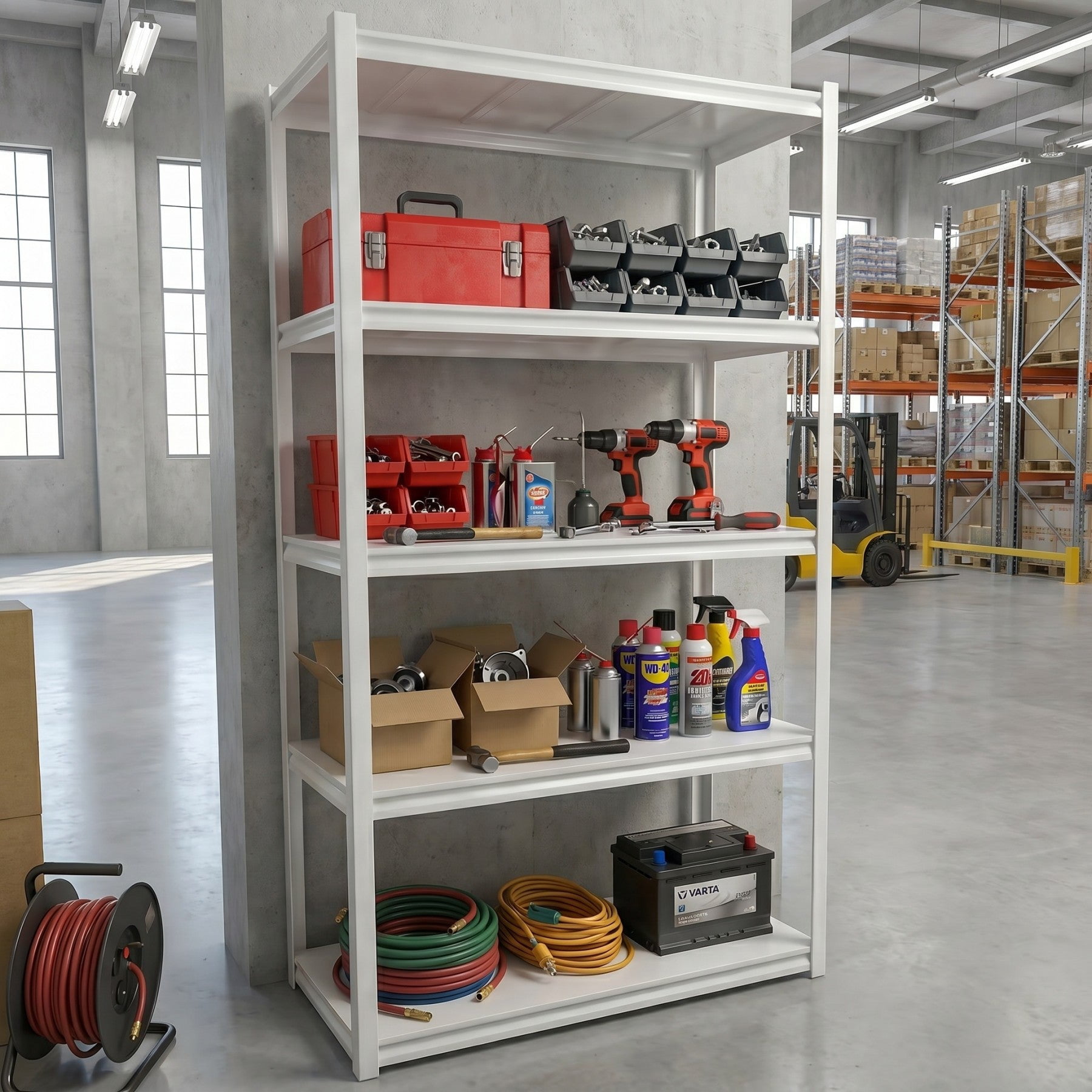 Sailvan 1650LBS Heavy Duty Garage Shelving, 5-Tier Adjustable Metal Storage Shelves, Industrial Steel Utility Rack, 36"W x 16"D x 72"H,White