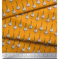 thumbnail image 3 of Soimoi Velvet Fabric Notes & Guitar Musical Instrument Print Sewing Fabric Yard 58 Inch Wide, 3 of 3