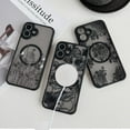thumbnail image 2 of Magnetic Case for iPhone 16 Plus, Compatible with MagSafe, Cute Black Floral Pattern Women Girls Thin Case Translucent Forst Clear Back Soft TPU Bumper Shockproof Protective Slim Cover, Roses, 2 of 9