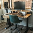 thumbnail image 3 of Desky Dual Softwood Sit Stand Desk - Acacia / 60 X 30 Inches / Matte Black, 3 of 10