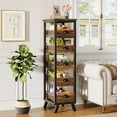 thumbnail image 7 of Tribesigns Wood Fruit and Vegetable Storage Rack, 5-Tier Narrow Snack Stand Fruit Basket Kitchen Stand, Pull-Out Utility Organizer for Kitchen, Living Room, Rustic Brown, 7 of 7