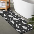 thumbnail image 2 of Dinosaur Silhouette Pattern Bathroom Rugs Mat,Non Slip Microfiber Bathroom Rug,Rubber Backing,Soft Bathroom Mats for Bathroom Floor,Tub and Shower,47x17in(120x43cm), 2 of 5