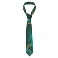 thumbnail image 2 of Gaeub Green Gold Glitter Men's Classic Woven Jacquard Necktie Perfect for Weddings & Parties, 2 of 7