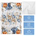 thumbnail image 5 of Fall Pumpkin Kitchen Towels Set of 2, Water Absorbent Dish Towel, Thanksgiving Blue White Orange Plants Wood Decorative Hand Towels - Quick Drying Cloth for Cooking Baking, 18x28 Inch, 5 of 8