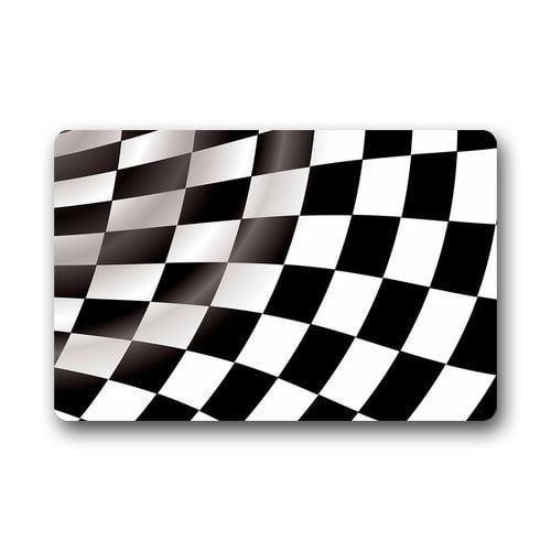 RYLABLUE Checkered Flag Doormat Floor Mats Rugs Outdoors/Indoor Doormat Size 23.6x15.7 inches