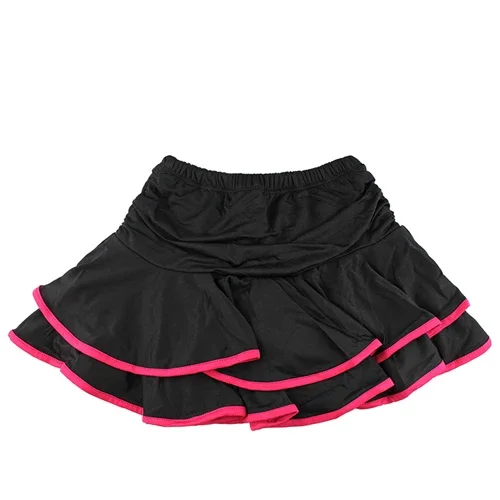 Disfraces de baile para niña, vestido de falda latina de licra, minifalda de baile de salón para niños, interior con pantalones cortos, espectáculo de escenario
