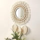 thumbnail image 5 of Beige,Espejo de pared con flecos de macramé bohemio y cuentas de madera, colgante de plumas, espejo redondo de arte de pared para dormitorio, pasillo, sala de estar, decoración del hogar, 5 of 5