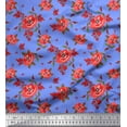 thumbnail image 1 of Soimoi Poly Georgette Fabric Leaves & Carnation Floral Print Sewing Fabric Yard 52 Inch Wide, 1 of 1