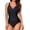 Black, variant on Women's Tummy Control One-Piece Swimsuit - Retro Vintage Style, Padded Push-Up, Ruched Design for Slimming Effect