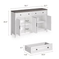 thumbnail image 7 of Aiho 55.1" Buffet Cabinet with 2 Drawers and 4 Doors, Farmhouse Sideboard Storage Cabinet with Adjustable Shelves for Kitchen, Living Room, Dining Room, White & Gray, 7 of 7