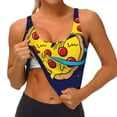 thumbnail image 3 of Picia PLANETA EN FORMA DE PIZZA Sports Bra for Women,Padded Strappy Sports Bras Medium Support Yoga Bra with Removable Cups,Running Yoga Bra-Medium, 3 of 9