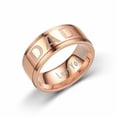 thumbnail image 3 of Unique Men 4-color Rose Gold Titanium Steel Ring Letter DAD Ring, 3 of 6