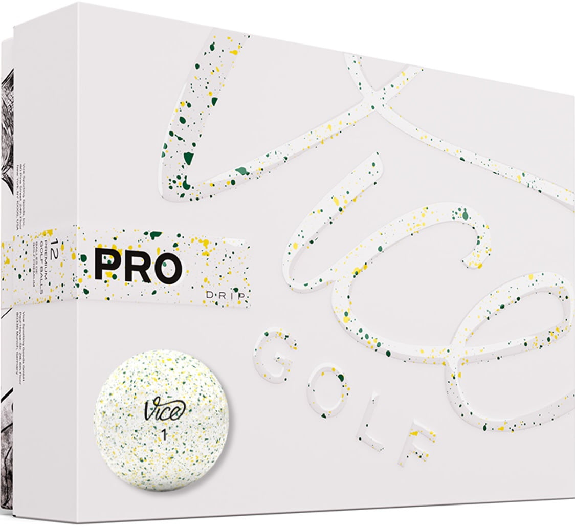 (4 pack) Vice Golf Pro Drip Yellow and Green Golf Balls, 1 Dozen