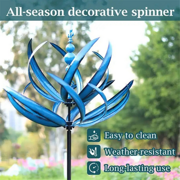 Wind Spinner Metal Windmill 3D Powered Kinetic Sculpture Lawn Solar Spinners Yard and Garden Decor,B