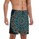 thumbnail image 2 of Balery Mandala Pantalones cortos de pijama de punto de algodón para hombre con cinturilla y bolsillos-X-Large, 2 of 6