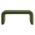 thumbnail image 4 of Accent Chair Bench Ottoman, Green, Velvet, Living Kitchen Cafe Bistro Hospitality Restaurant, Modern Contemporary Boutique HB36453, 4 of 10
