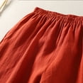 thumbnail image 5 of FRSASU Womens Cotton Linen Wide Leg Pants Solid Color High Waisted Baggy Loose Casual Pants Orange M(M), 5 of 5