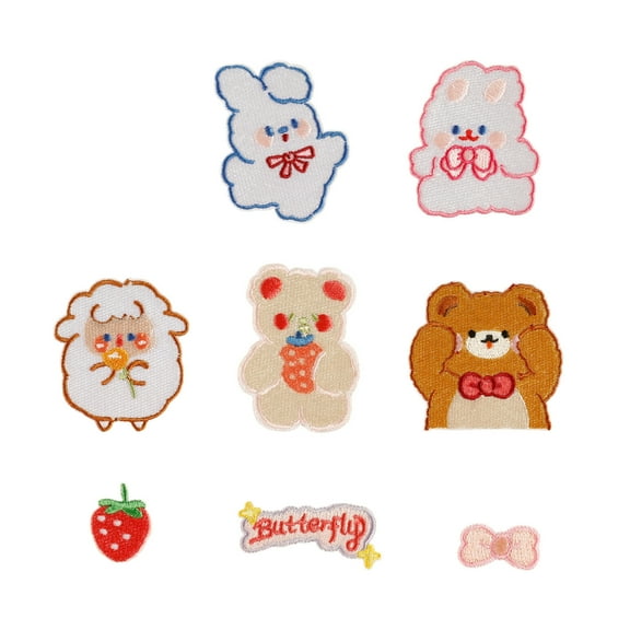 8 Pcs Applique Patches Embroidery Patches Bear Iron On Patches Sew on Patches