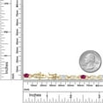 thumbnail image 6 of Gem Stone King 18K Yellow Gold Plated Silver White Moissanite and Red Created Ruby and Lab Grown Diamond Bracelet for Women | 4.01 Cttw | Gemstone Birthstone | Oval 6X4MM | Length 7.25 inches, 6 of 7