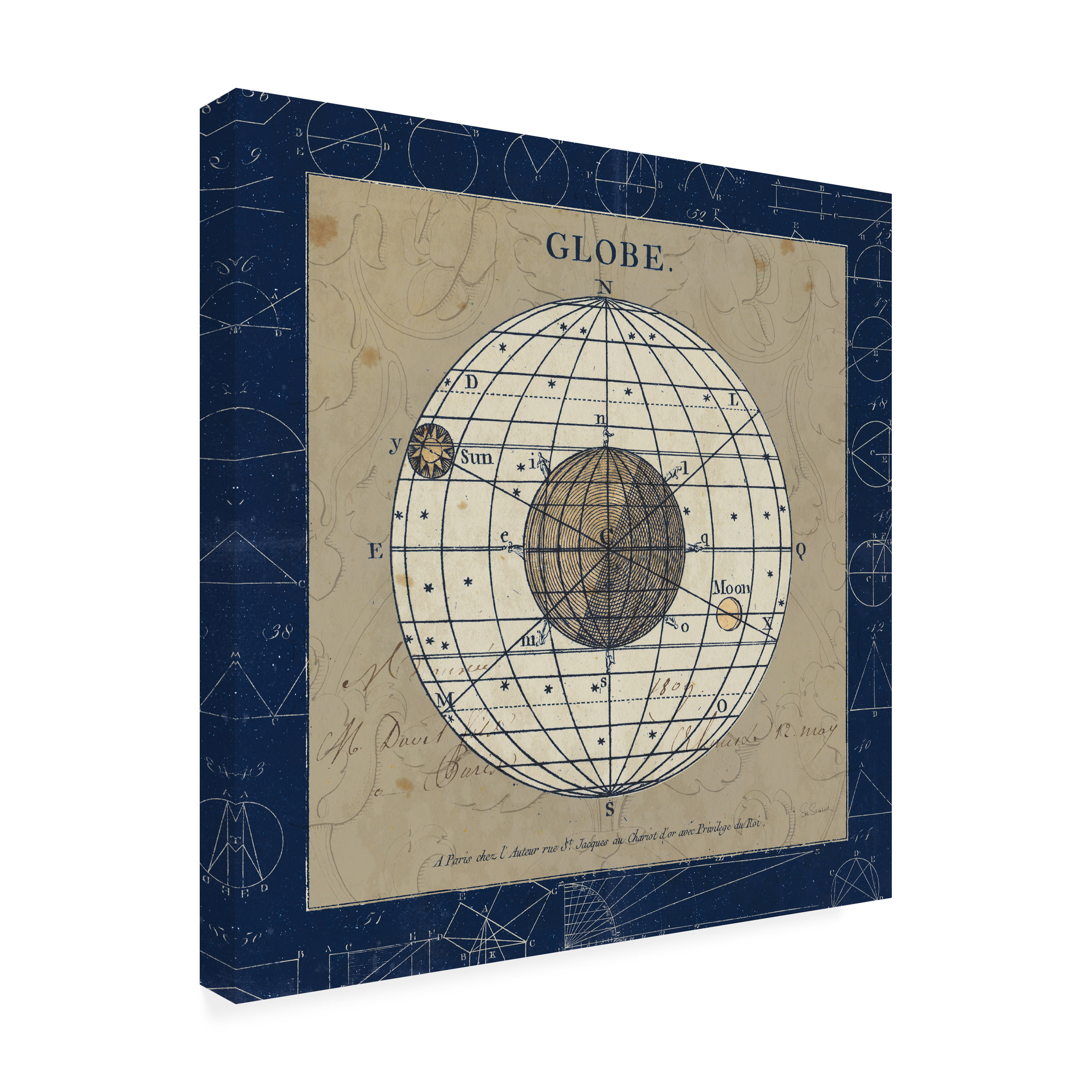 Trademark Fine Art 'Globe Blue' Canvas Art by Sue Schlabach