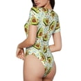 thumbnail image 3 of Naloa Avocado Doing Sport Women's Short-Sleeved Onesie, One-Piece Swimsuit for Parties, dates, clubs - Small, 3 of 9