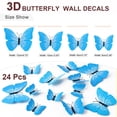 thumbnail image 2 of Uxcell 3D Removable Butterfly Wall Stickers Art Decals PVC Blue 24 Pcs, 2 of 7
