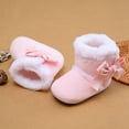 thumbnail image 6 of Baywell Baby Girl Plush Winter Snow Bowknot Boots Pink 0-6 Months, 6 of 7