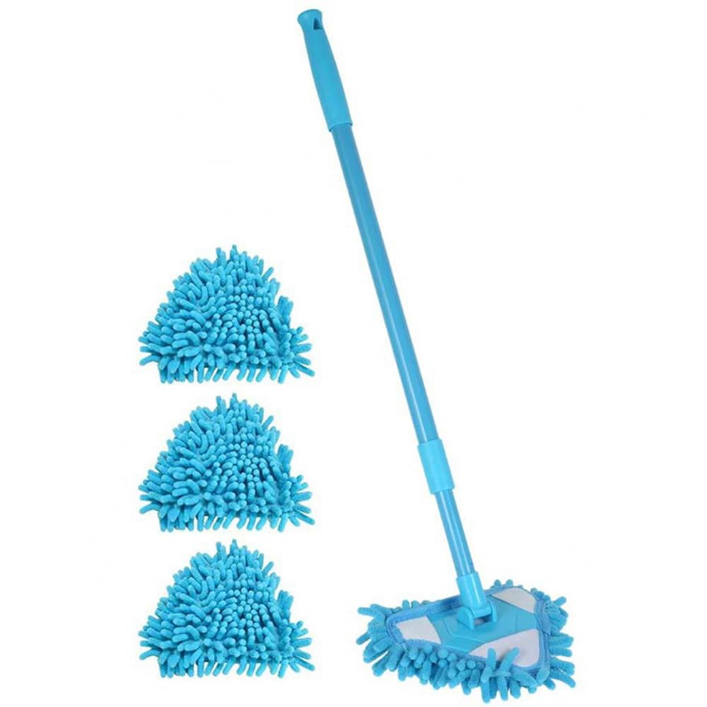 XINGYUSP Triangle Cleaning Mop 180 Degree Rotatable Triangle Cleaning Mop Strong Water Absorption Easy Multi-Functional Retractable Adjustable Mop Set Blue-Mop 
