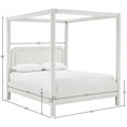 thumbnail image 4 of Bowery Hill Contemporary Cream Linen Textured Fabric Upholstered Full Bed, 4 of 11