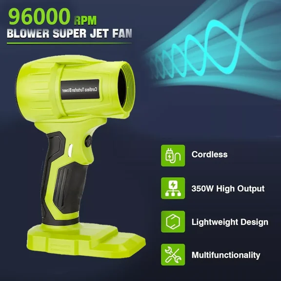 350W Cordless Handheld Leaf Blower For Ryobi 18V Violent Blower Mini Jet Fan