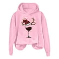 thumbnail image 4 of Xudanell Oversized Sweatshirt for Women Christmas Shirts Hoodies for Teen Girls Wine Glass Print Christmas Hoodies Cute Clothes, 4 of 4