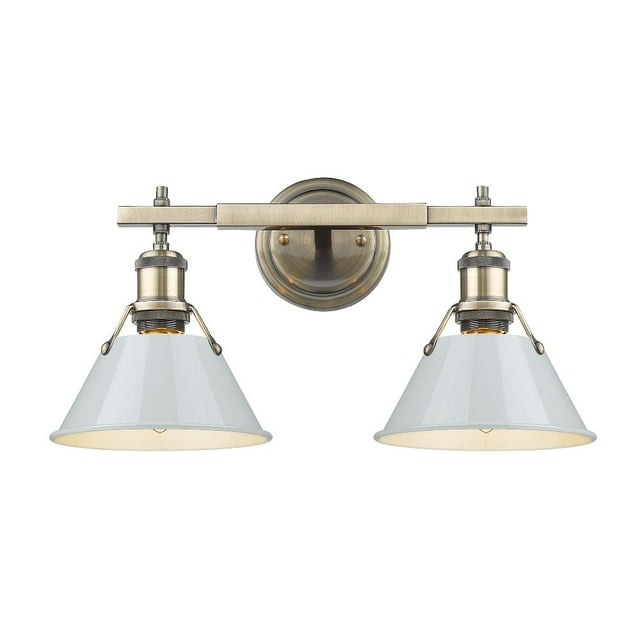 Orwell Coiffeuse 2 Lumières en Laiton Vieilli avec Bleu Crépuscule