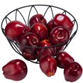 thumbnail image 1 of Toopify 16PCS Artificial Red Apples Red Delicious Apple Plastic Fruit Fake Fruit Lifelike Simulation Apples for Home Kitchen Table Basket Decoration 3.43"" x 2.95"", 1 of 4