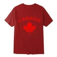 thumbnail image 1 of T-shirt pour Hommes Canada Drapeau de la Fête du Canada Manches Courtes Feuille d'Érable Tee Hauts Col Rond T-Shirt pour Hommes, 1 of 3