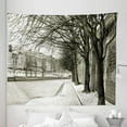 thumbnail image 1 of Black and White Tapestry, Seine River Paris City France Snowy Winter in the Urban City Trees, Fabric Wall Hanging Decor for Bedroom Living Room Dorm, 5 Sizes, Black White Grey, by Ambesonne, 1 of 1