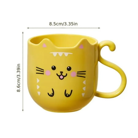 

SHENZHHONGCYC 400ml/13.53oz Adorable and Creative Cartoon Cat Plastic Mouthwash Cup for Children - Lovely and Cute Household Item with a Funny Design