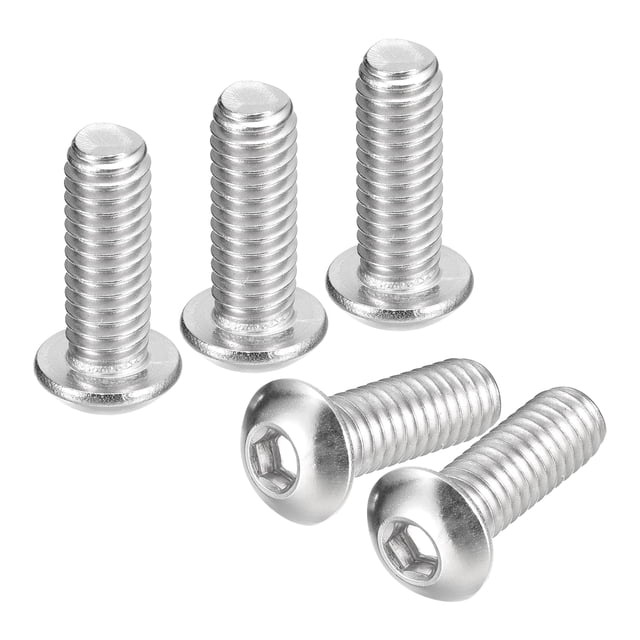 Unique Bargains 5/16-18x7/8' Button Head Socket Cap Screws, 10 Pack 304 Stainless Steel Screws