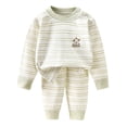 thumbnail image 3 of WNVMWI Fall Baby Clothes for Girls 2 Piece Outfit Toddlers Thermal Underwear Set Long Sleeve Top And Pants Sets 80 Green, 3 of 4