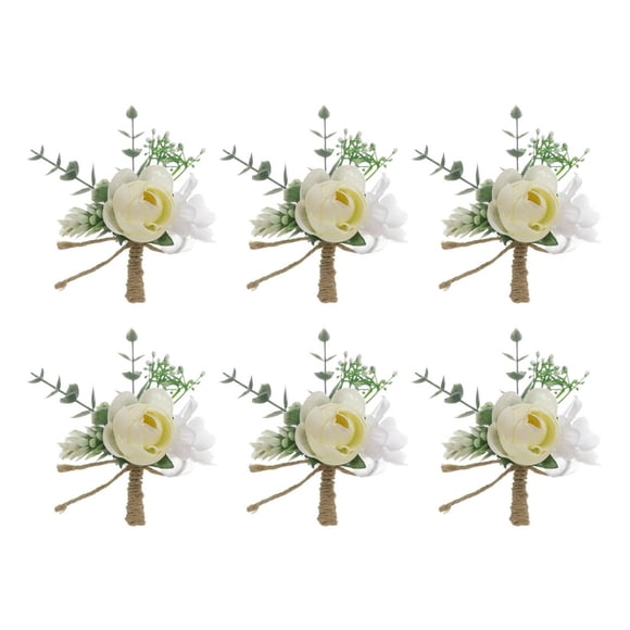 6Pcs Wrist Corsage Flower Decoration For Wedding Prom Bracelet Corsage Flowers For Bride Bridesmaid Girl