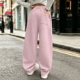 thumbnail image 5 of LIaqionyy Girls Sweatpants Wide Leg Elastic Waist Baggy Pants with Pockets Kids Solid Color Outdoor Pant Loungewear, 5 of 6