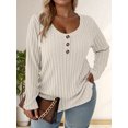 thumbnail image 3 of NISVIYA Plus Size Tops for Women Long Sleeve Button Henley Shirts Business Casual Lightweight Tunic Sweatshirts, 3 of 5