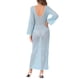 thumbnail image 3 of INSPIRAR CHIC Vestido de baño de manga larga con escote en V y huecos, cubre baño de playa de ganchillo maxi L Azul, 3 of 6